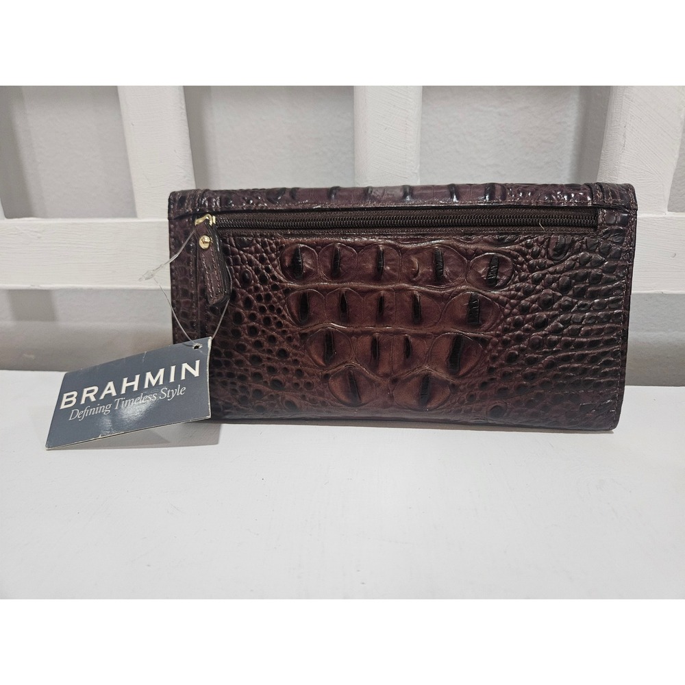 NWT Brahmin Soft Checkbook Truffle Melbourne Wallet - Picture 4 of 10